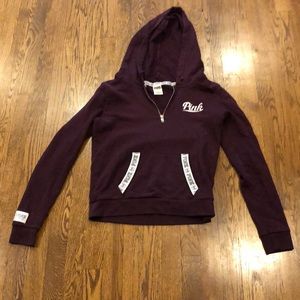 PINK Victoria’s Secret maroon logo hoodie size small